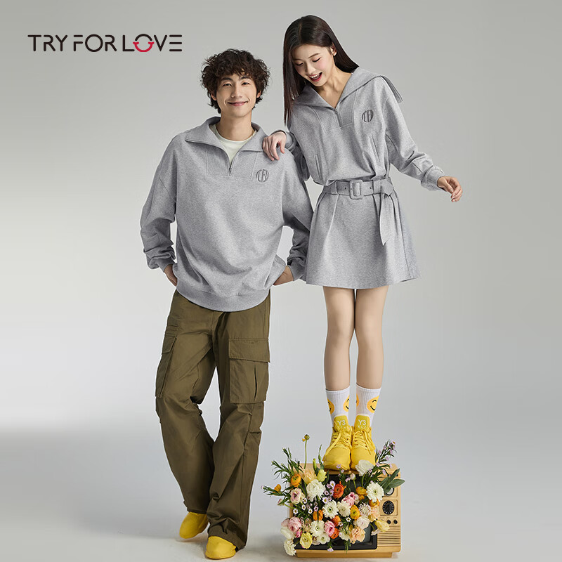 TRYFORLOVE情侶裝小眾設(shè)計感衛(wèi)衣連衣裙外套男2025春新款一衣一裙 情侶衛(wèi)衣 M 女
