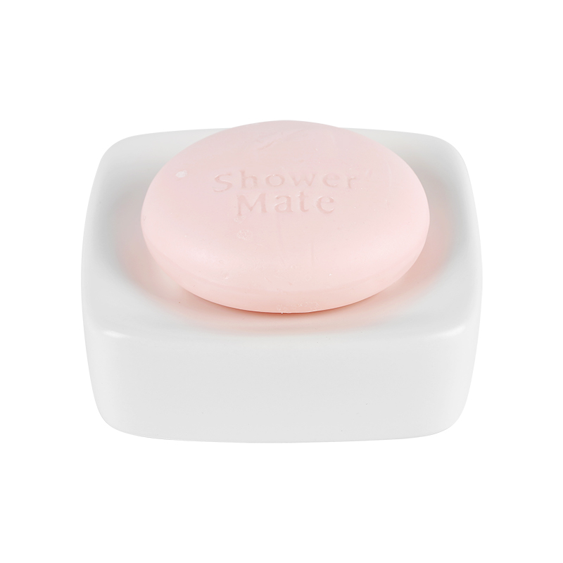 瑞士品牌SPIRELLA创意香皂盒卫生间手工陶瓷皂盒简约多色方形皂碟浴室肥皂盒 哑光白色(单件)