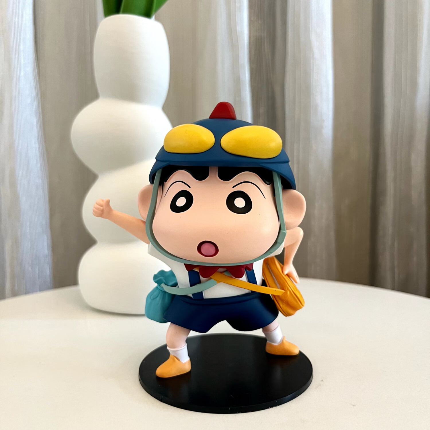 蜡笔小新正品潮玩具手办公仔头转动桌面摆件动漫周边男女生日礼物 点赞小新12cm【顶配版】