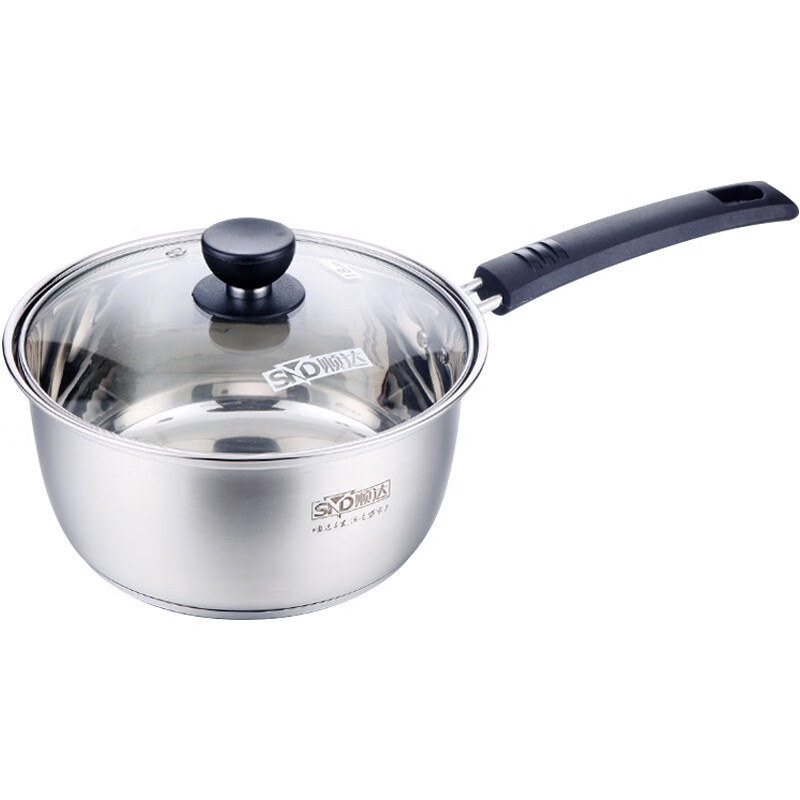 顺达（SND）顺达食品级不锈钢复底单柄奶锅小煮锅宝宝辅食汤锅 热奶煮面锅 单柄奶锅  2升201钢 18cm 0ml