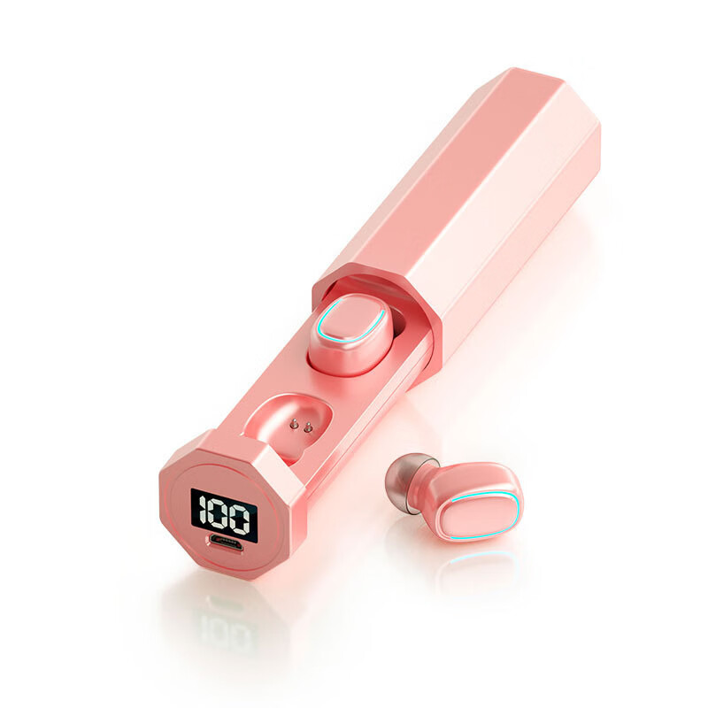 【优选好物】无线蓝牙耳机LED数显入耳式立体 粉色