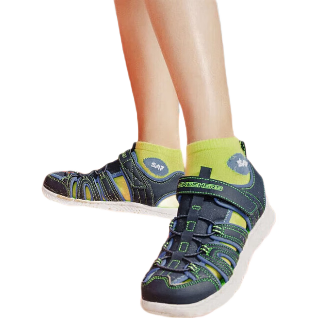 Skechers斯凱奇兒童涼鞋男童包頭護(hù)腳 清涼透氣休閑大童沙灘鞋童鞋400041L
