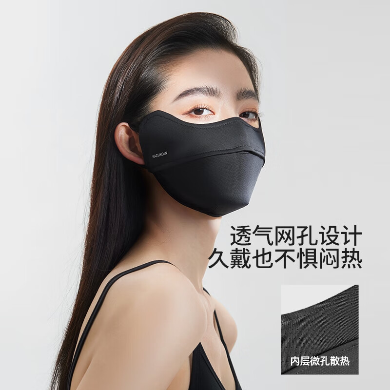 小野和子护眼角防晒面罩女腮红立体口罩防紫外线防尘冰丝质感2024新款 微醺玫瑰
