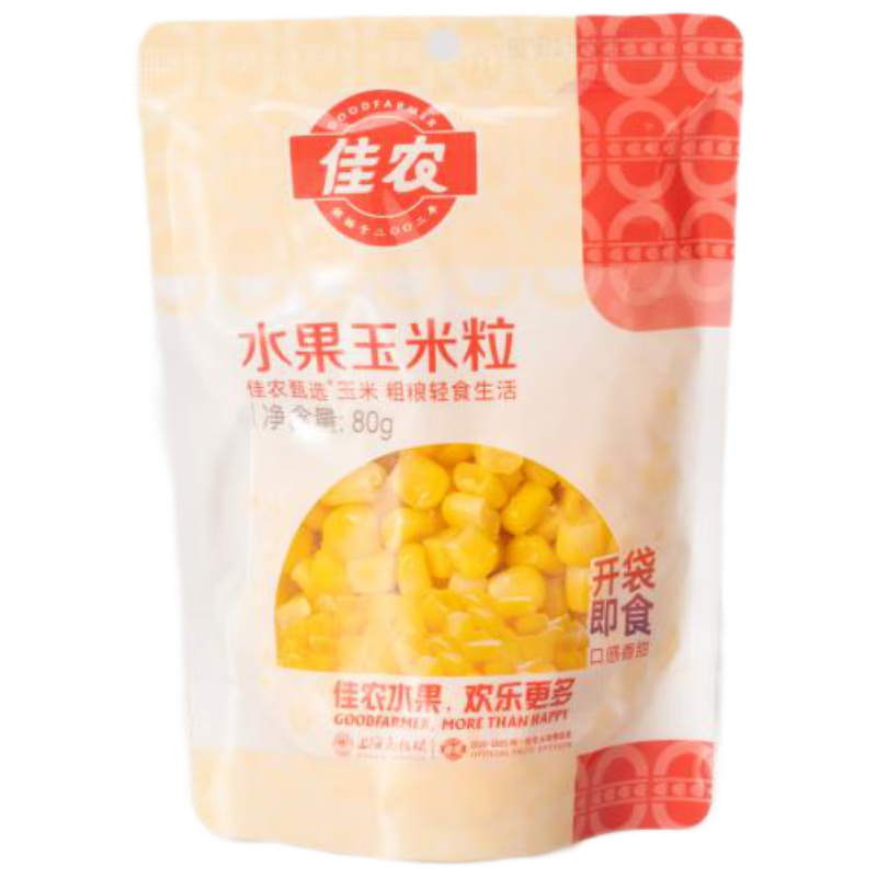 佳农 东北 水果甜玉米粒80g*3包带勺子 低脂粗粮  源头直发 包邮