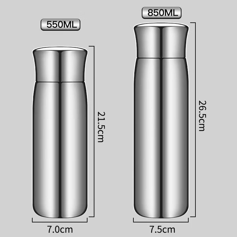 胖东来同款品质316不锈钢全钢保温杯男士泡茶杯大容量水杯商务车载杯 镜面8K不锈钢本色 550ml二代升级款梅花滤网