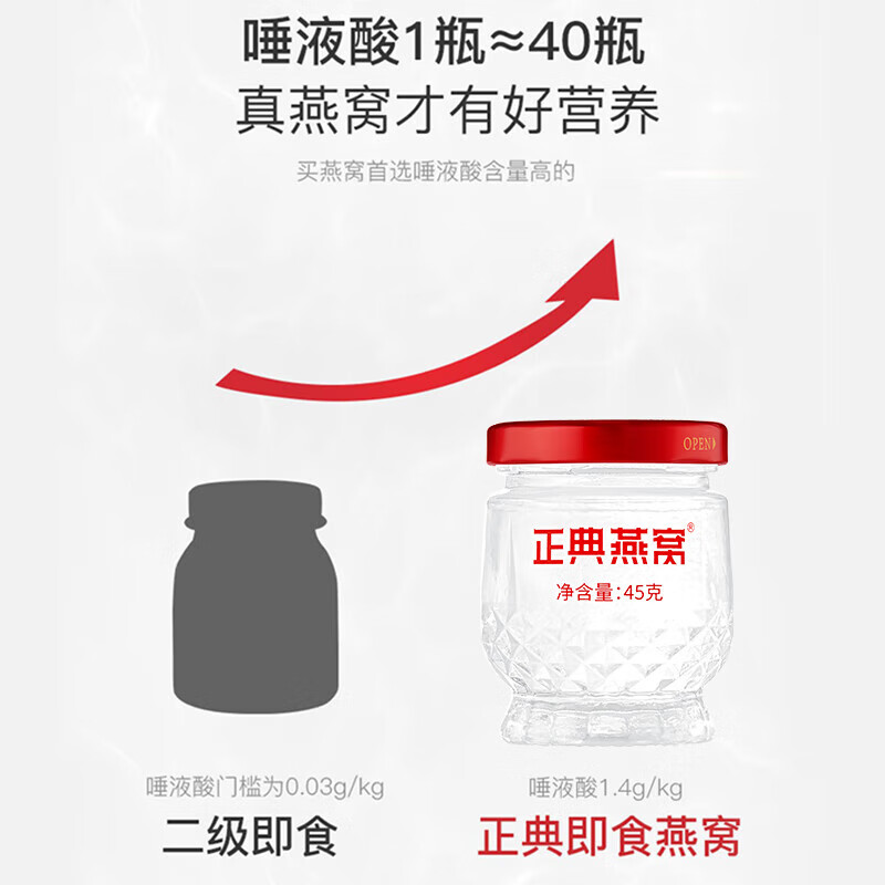 正典燕窝冰糖官燕孕妇养生滋补节日礼物小红盒礼盒马来西亚溯源佟丽娅推荐 【爆款自用】即食燕窝45g*6瓶