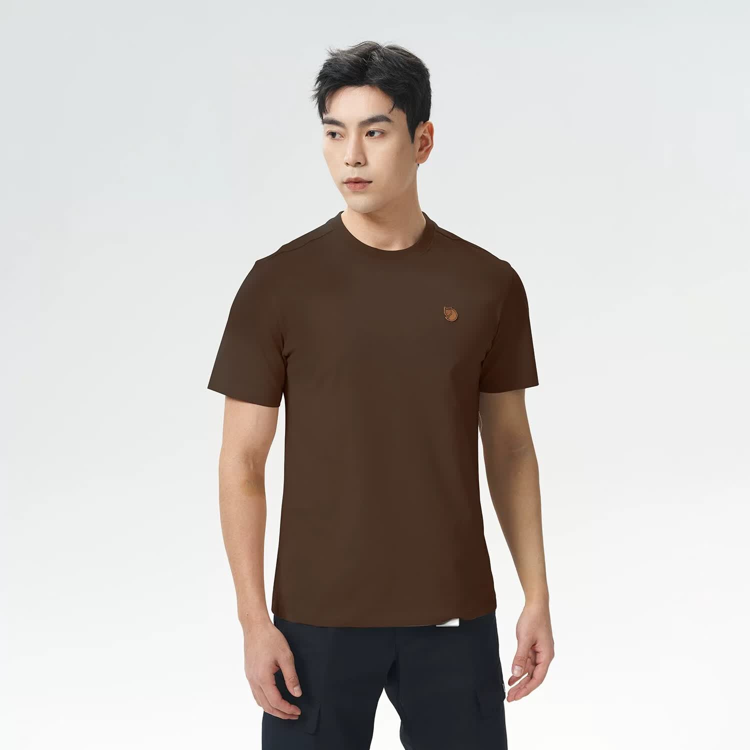 FJALLRAVEN北极狐春夏男款户外运动短袖T恤徒步登山上衣012511101 633黑橄榄 L 【AL-175/96A】