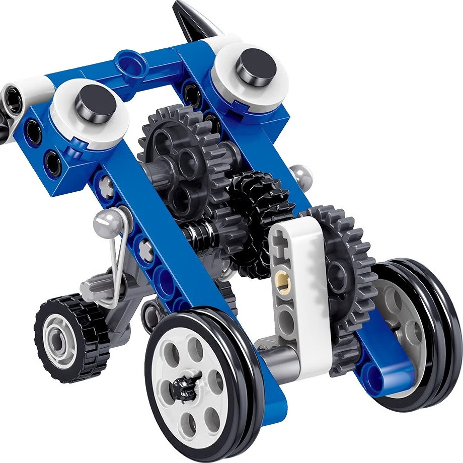 哲高群隆科教齿轮动力机械套装STEAM教育课程教具创意玩具礼物 科技机械拼砌（三变造型）173pcs