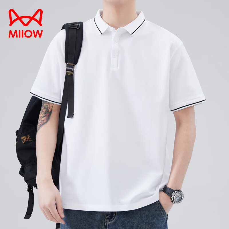 ���ڲ�����è�ˣ�MiiOW��POLO����ʿ2025�ļ���������t�����洺��������а������� ��ɫ 2XL