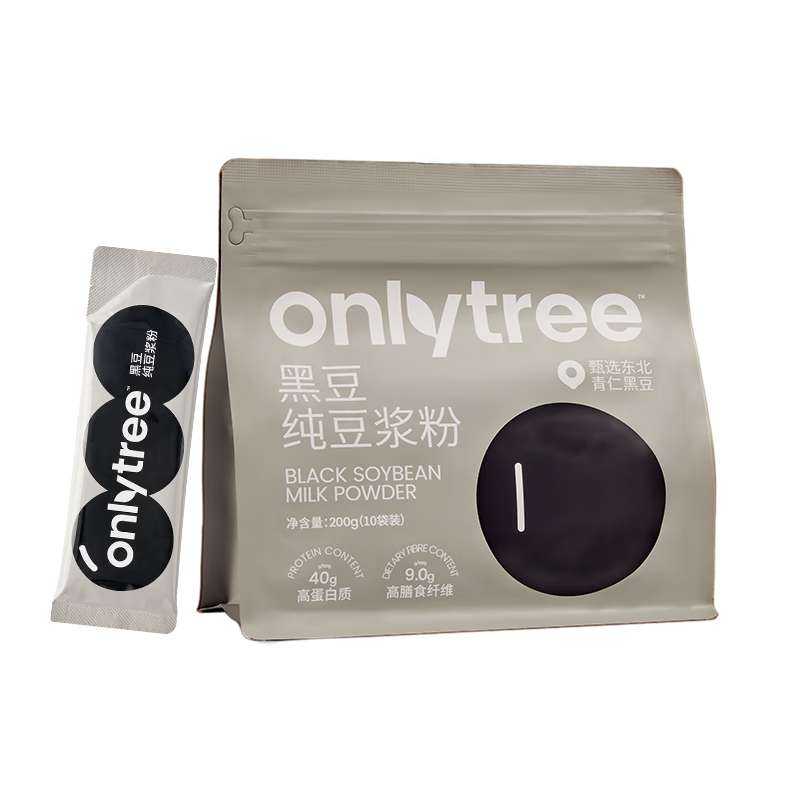 only tree黑豆?jié){粉0糖添加濃郁清香高蛋白代餐營養(yǎng)早餐沖飲谷物200g