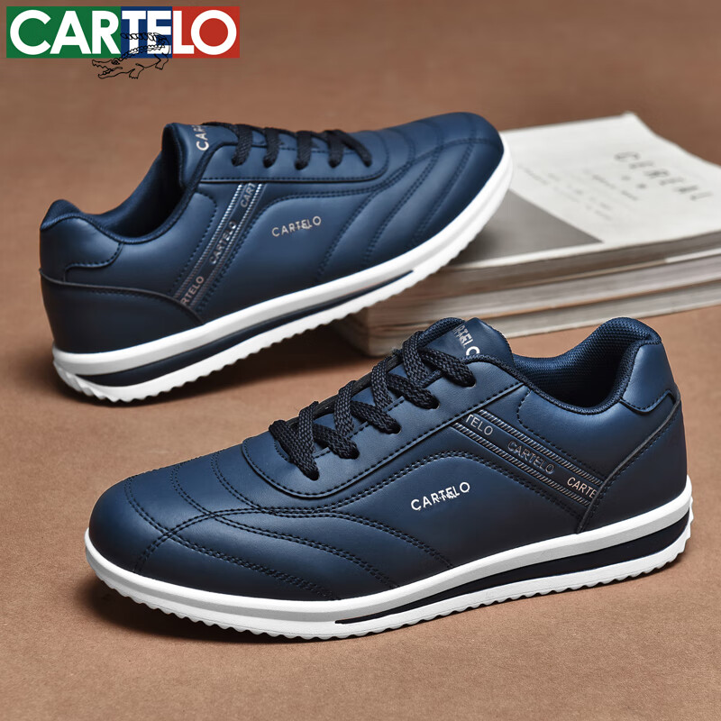 卡帝乐鳄鱼鞋子男鞋春夏季2024新款潮流百搭网面鞋男士休闲鞋运动防滑鞋子男 深蓝[四季款]QH2035 41
