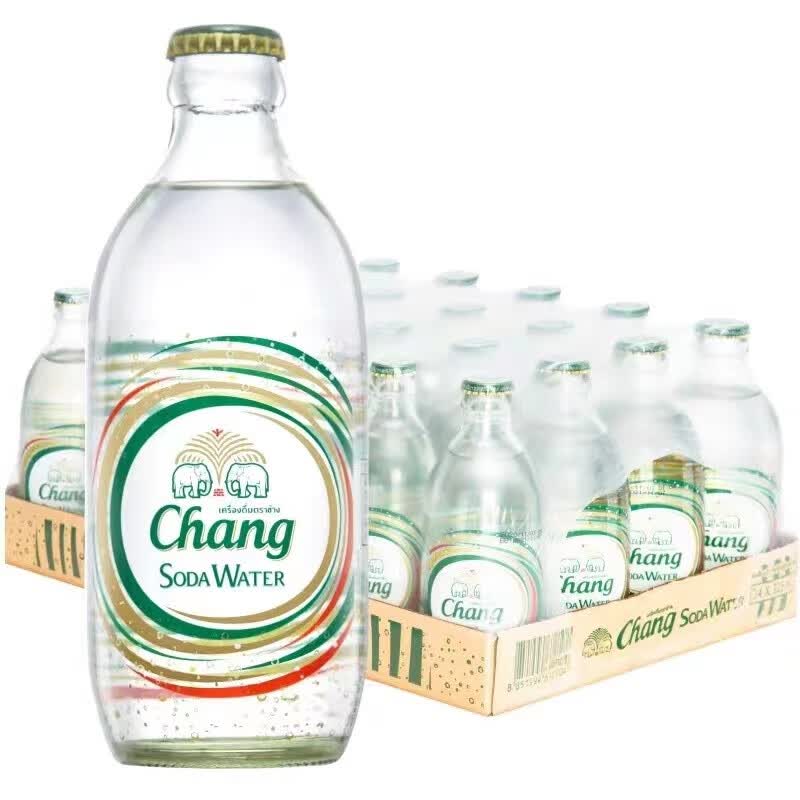 Chang 泰国进口饮用水气泡水325ml/瓶 玻璃瓶碳酸汽水饮品 泰象含气325ml*24瓶原味 瓶