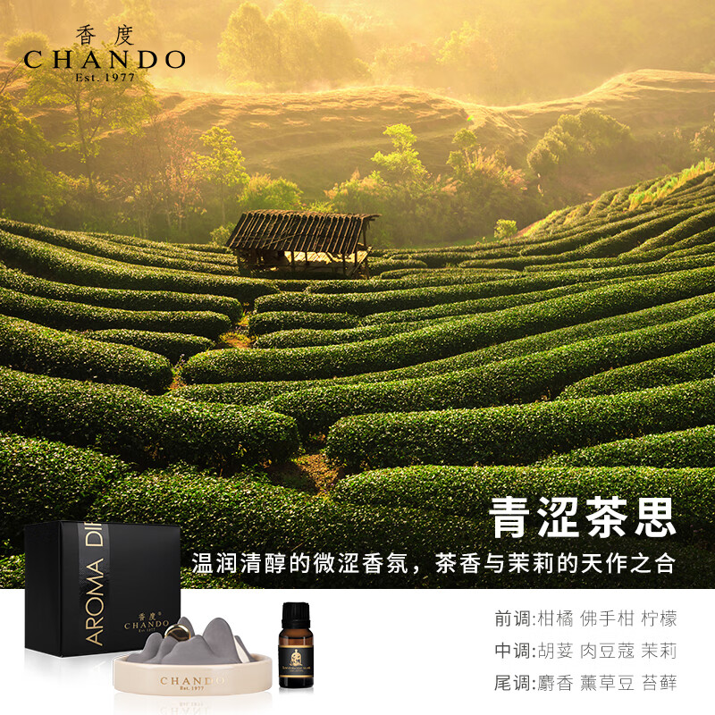 香度山水 汽车载香薰水车内用摆件礼盒男款高档级正品持久淡香送礼物 青涩茶思-中性【茶沁豆蔻馥香】