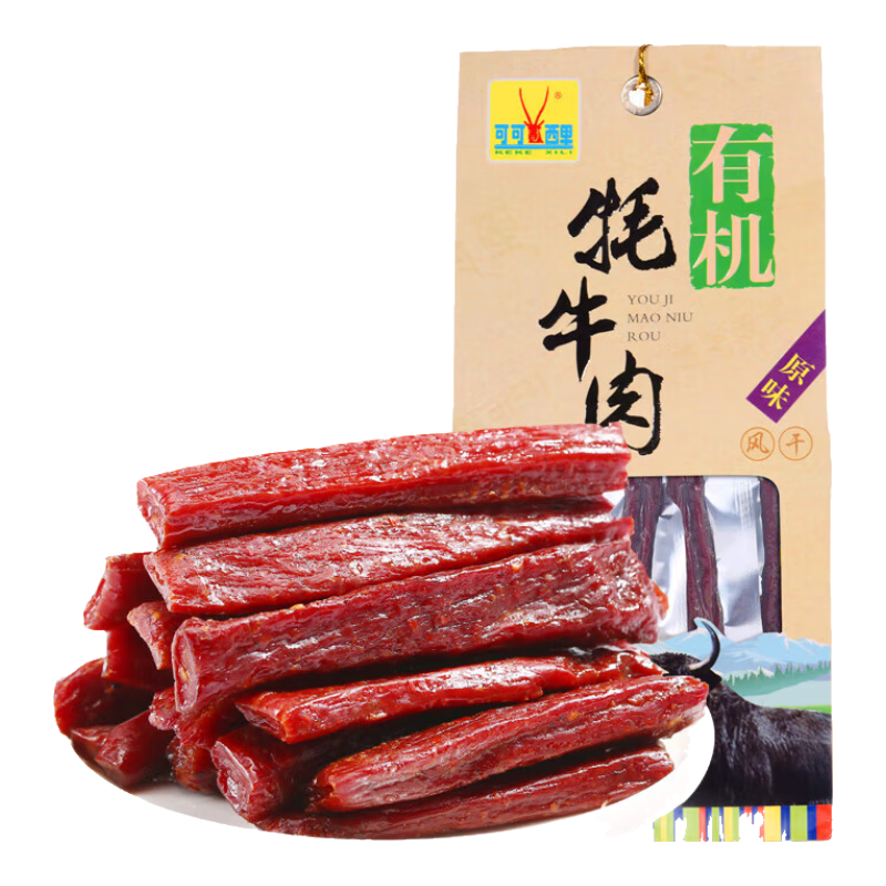 可可西里 青海特產(chǎn)有機風(fēng)干藏牦牛肉干 休閑小吃 80g/袋 辦公室零食 【香辣+原味】 80g * 2袋 2袋裝