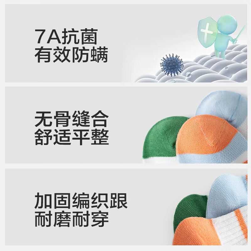 猫人（MiiOW）春夏儿童袜子7A抗菌新疆长绒棉透气袜子男女童网眼透气中筒袜 机器人系列 5双 5-8岁 (L) 建议鞋码27-31码