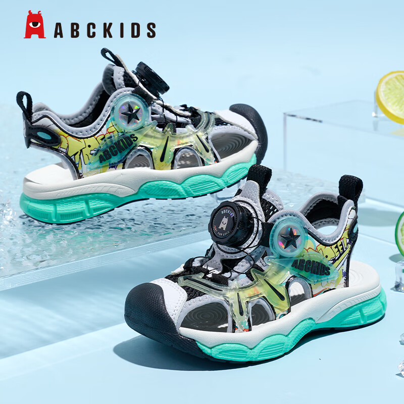 ABC KIDS��ͯ��Ь��ͯ�����ļ�����ЬŮͯ͸��ɳ̲Ь3504Qӫ��ˮ�̺�33