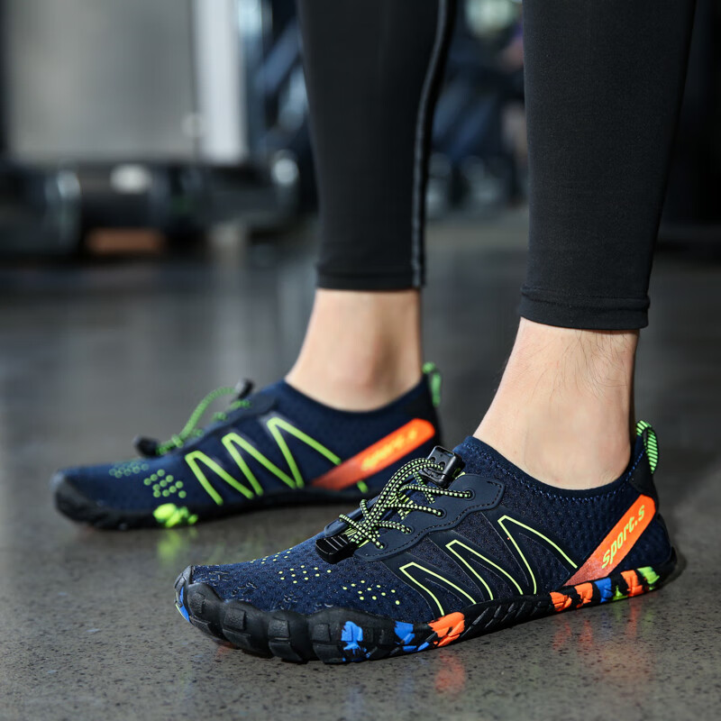 迈卡侬综合室内健身鞋男软底减震跑步跳绳鞋女防滑减震训练鞋透气运动鞋 深蓝 41