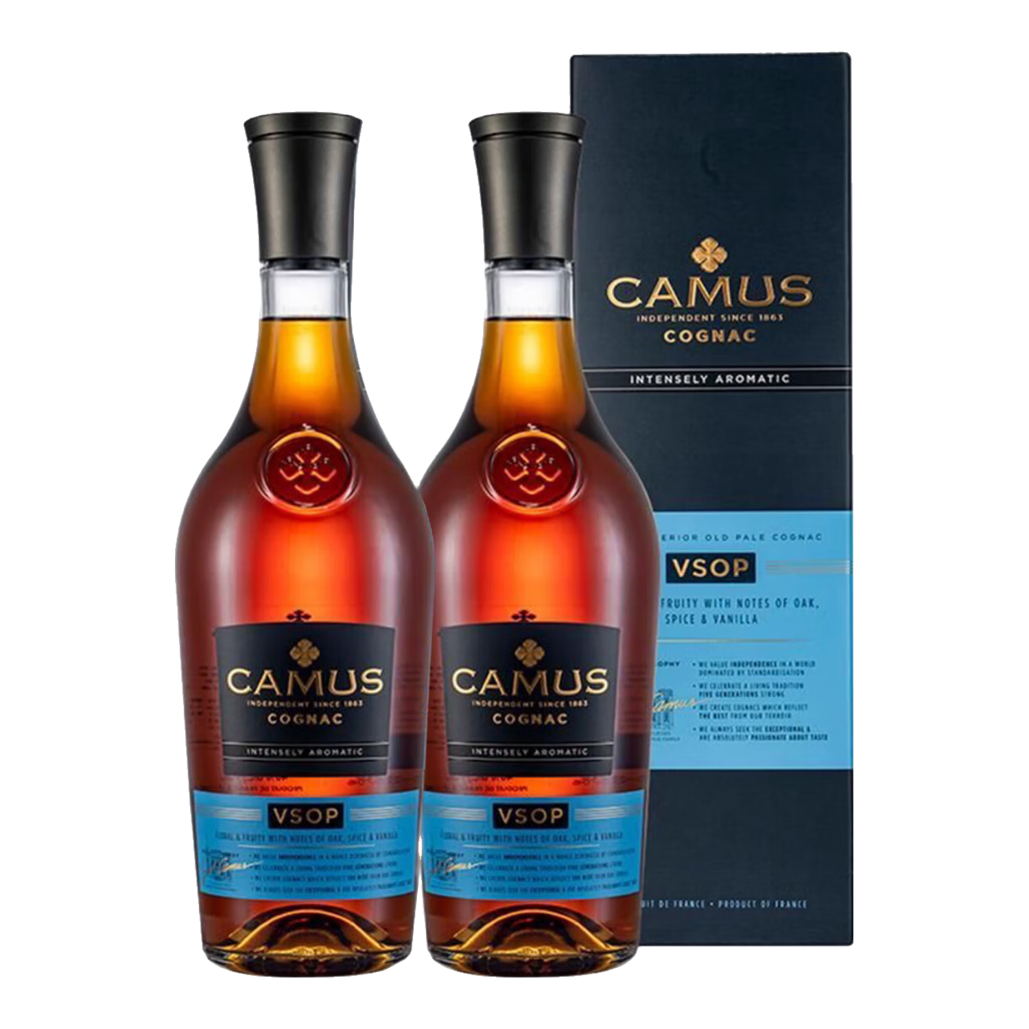 卡慕CAMUS金花vsop干邑 原瓶進(jìn)口白蘭地洋酒1000ml 新一代鑒定倉發(fā)貨 卡慕VSOP 1000mL 2瓶 帶盒