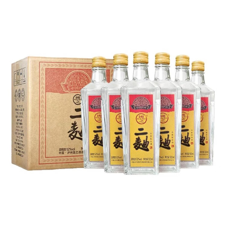 国之（GUOZHI）国之二曲 浓香型白酒 泸州产区 纯粮酒国标优级 非遗文物窖池酿造 52度 500mL 6瓶 整箱装