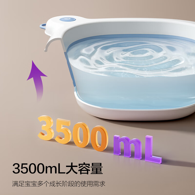 新安怡飞利浦新生婴儿洗脸盆可折叠悬挂宝宝专用加厚洗屁屁洗脚盆 高品质灰色-【加厚】可折叠