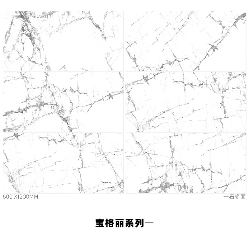 YWZR輕奢寶格麗大理石紋瓷磚別墅客餐廚衛(wèi)磚柔面墻地磚連鎖工程大板磚 寶格麗系列一 600*1200
