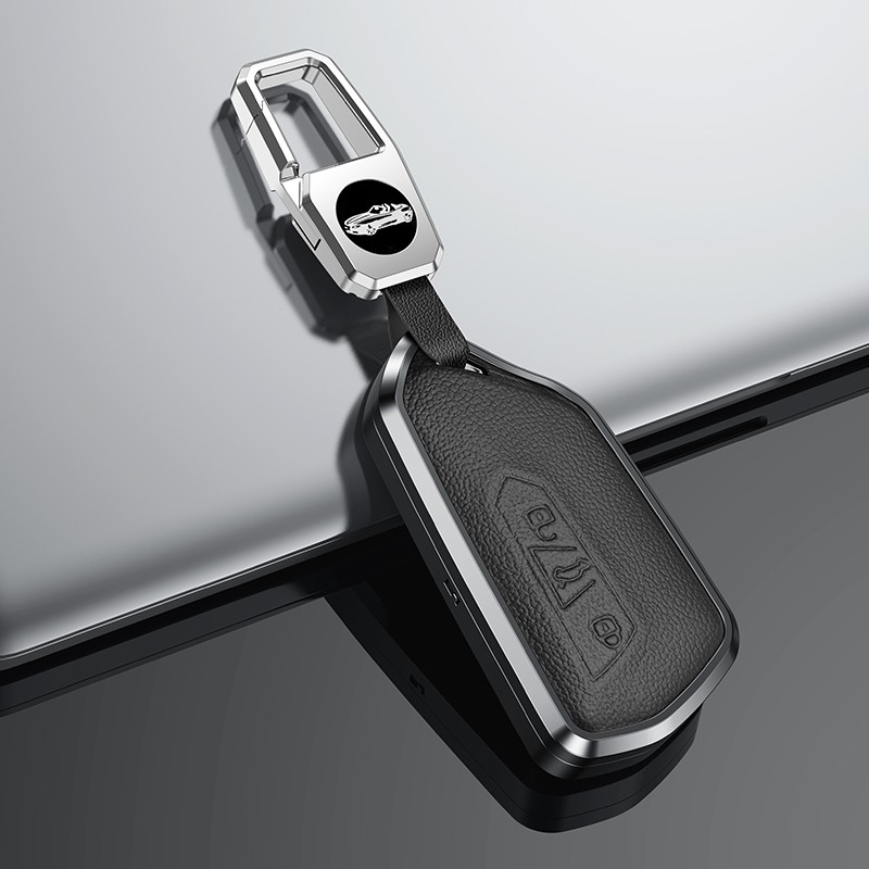 4金属id6途昂x铝合金id3凌渡l汽车钥匙包 大众刀锋款(深空灰 钥匙扣)