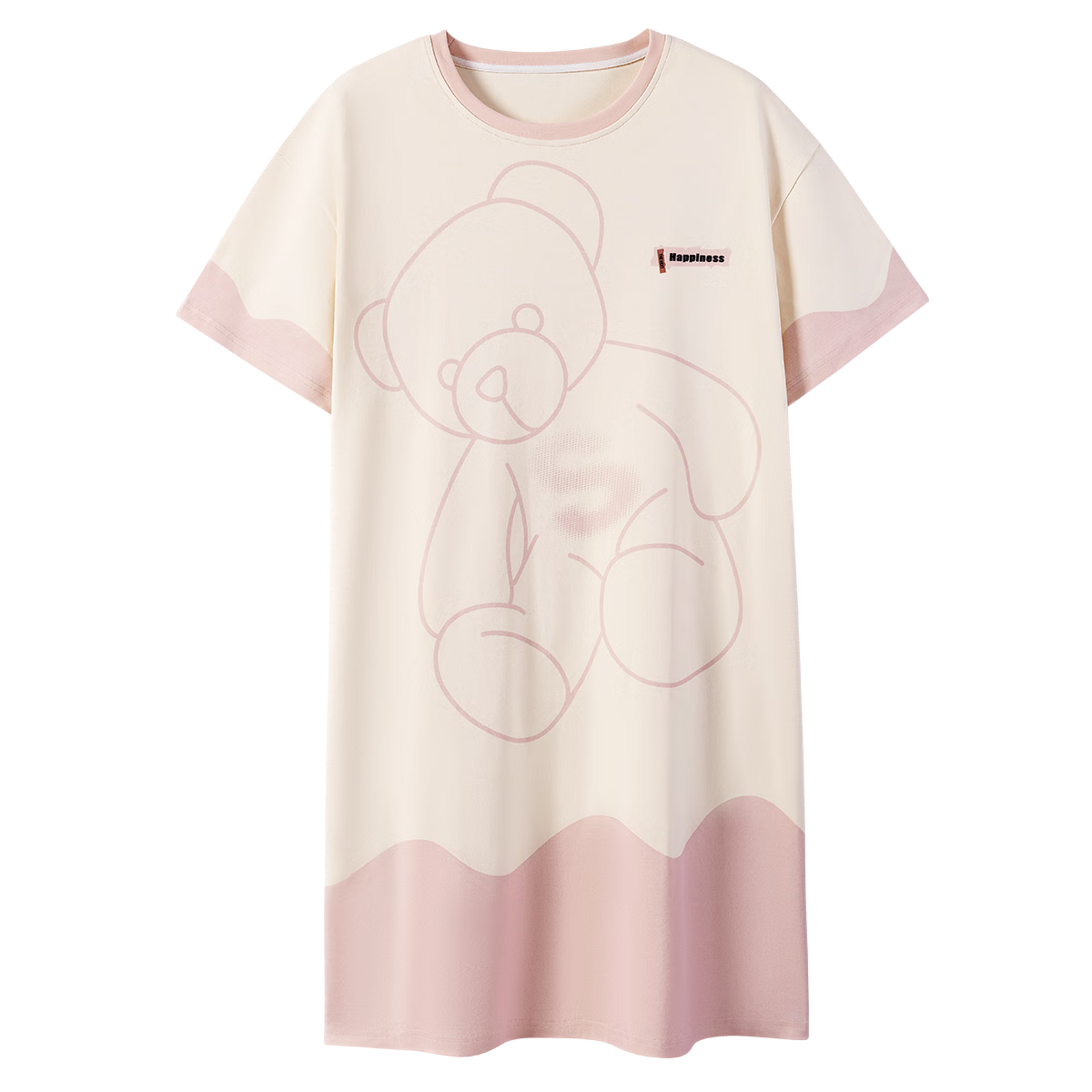 已朵純棉睡裙女夏季短袖長(zhǎng)裙居家全棉帶胸墊可外穿家居服套裝夏天裙子