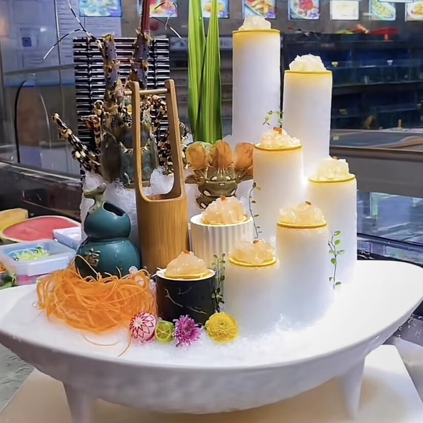 PJZY刺身姿造冰柱模具圆柱制冰模具摆盘装饰冰雕模型三文鱼立体冰 6个尺寸全套冰柱模具