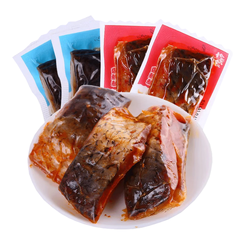 鱼香聚外婆家的醉鱼干中段鱼肉独立包装即食鱼块办公室零食浙江绍兴特产 泡椒味500g