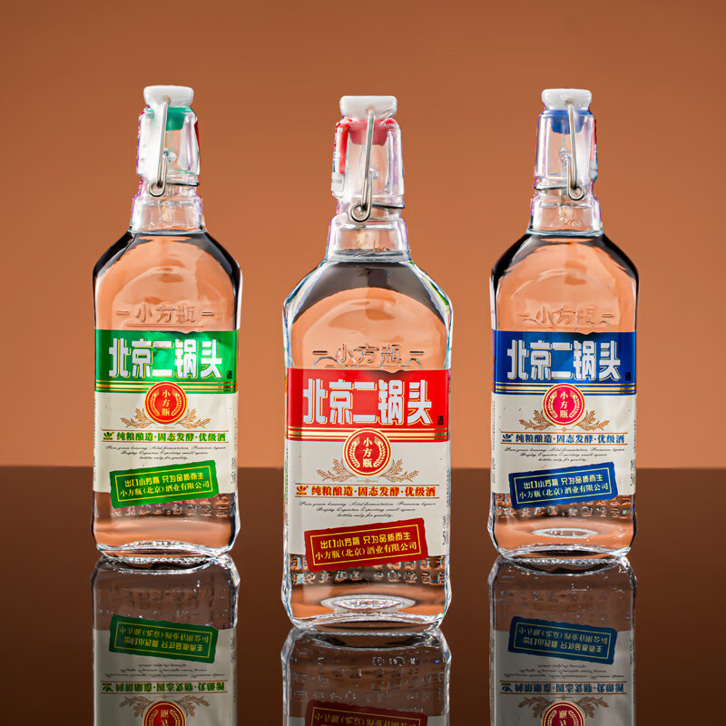 出口小方瓶 永丰牌北京二锅头 经典三色混清香型白酒 42度 500ml*6瓶 礼盒装