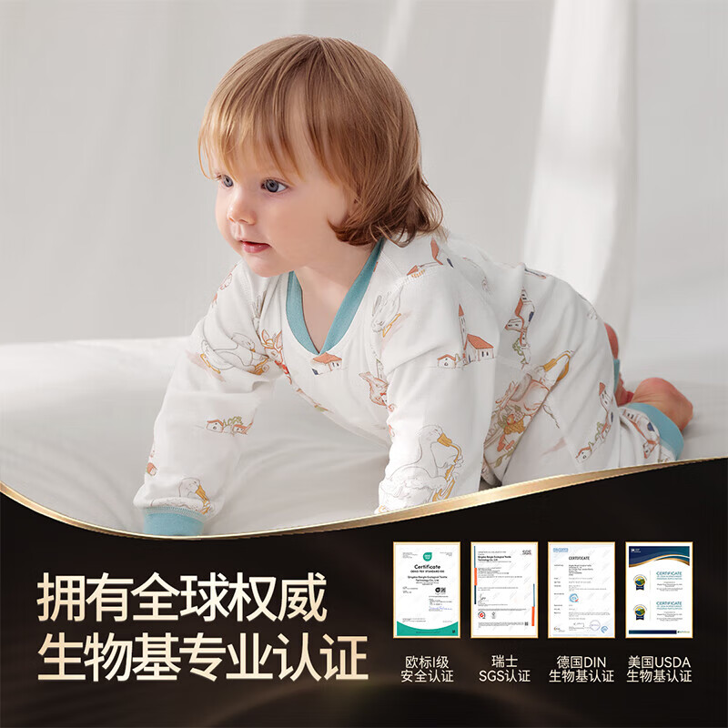 贝肽斯婴儿衣服连体衣春装透气长袖男女宝宝新生儿哈衣0-6个月爬爬服 露营游记 80cm