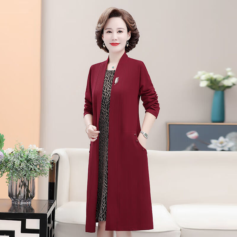 乔骏晟连衣裙女夏两春秋装2025年红色减龄洋气显瘦小个子套装裙 红色 XL 建议90-105斤左右