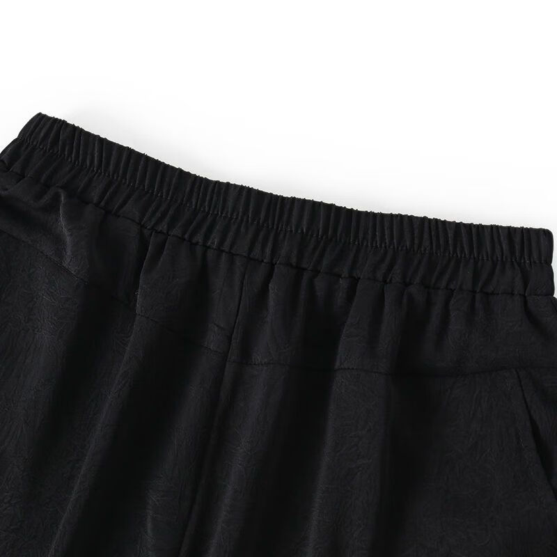 俞兆林(YUZHAOLIN)母亲节大码妈妈夏装休闲套装中老年女装洋气两件套老年人衣服 黑色套装 5XL 建议155-170斤