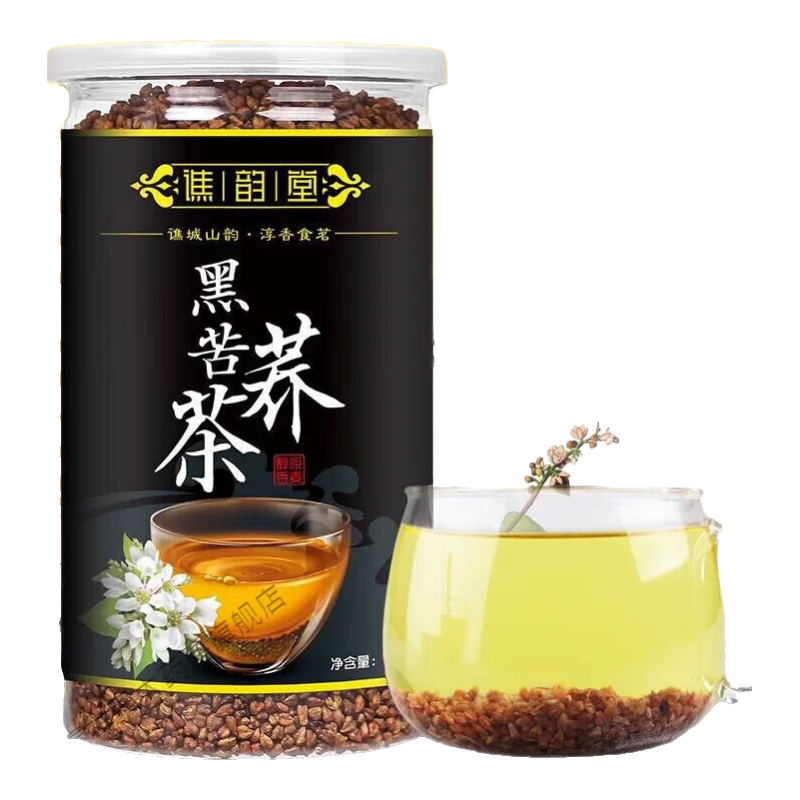 谯韵堂 黑苦荞 罐装全株苦荞大凉山荞麦茶饭店酒店茶叶浓香型 一罐黑苦荞500g