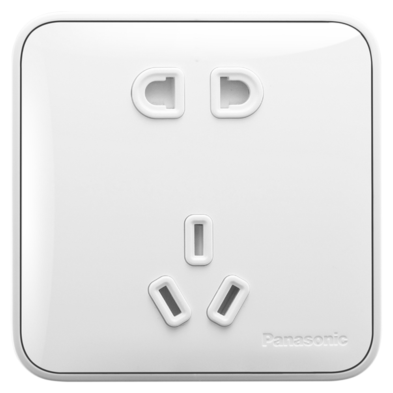 松下（ Panasonic） 开关插座面板 五孔插座面板 10A5孔墙壁墙面插座 格彩系列86型 WPC122 白色
