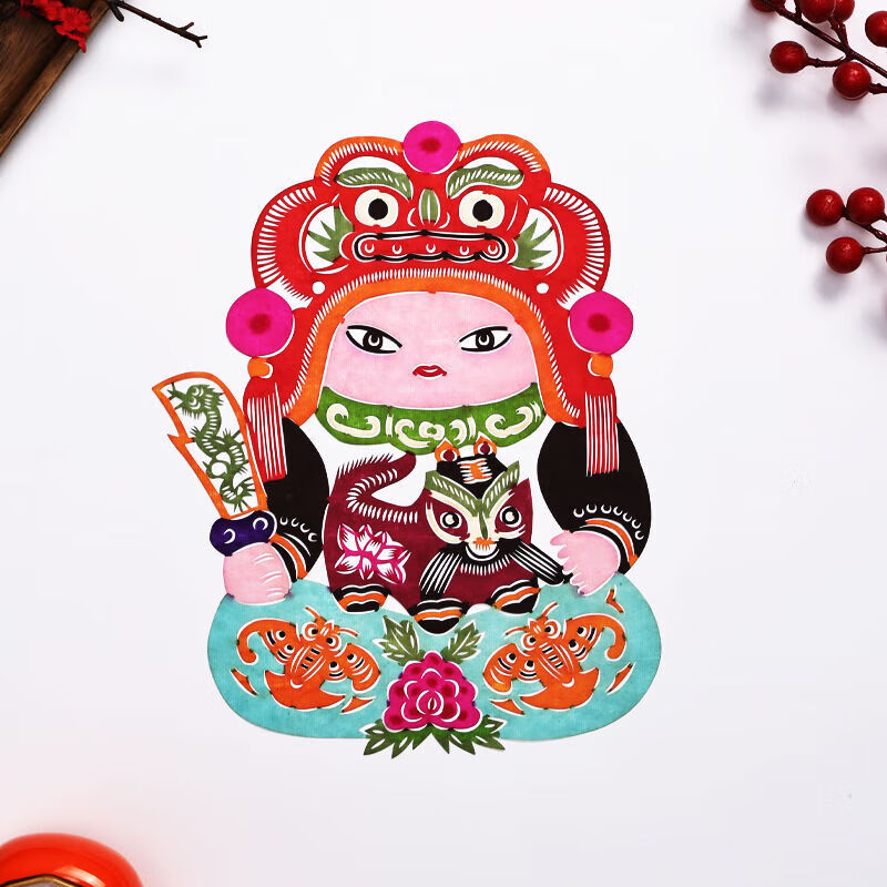 春节蔚县剪纸2025蛇年窗花民族风成品传统春节装饰生肖玻璃贴 娃娃