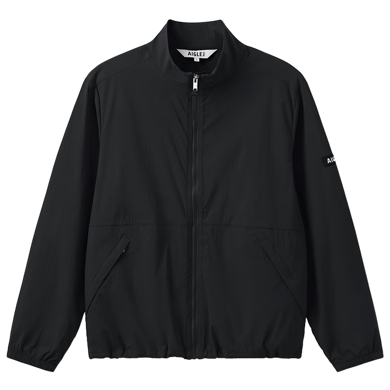AIGLE【春夏新品】艾高UV-CWR防潑水超輕輕量夾克男士 黑色 BJ131 輕量夾克 XL (185/100A)