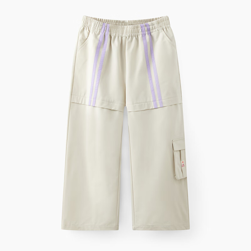 马骑顿（MQD）MQD童装儿童裤子春秋季新款女童阔腿裤假两件工装风百搭休闲 星际灰 130