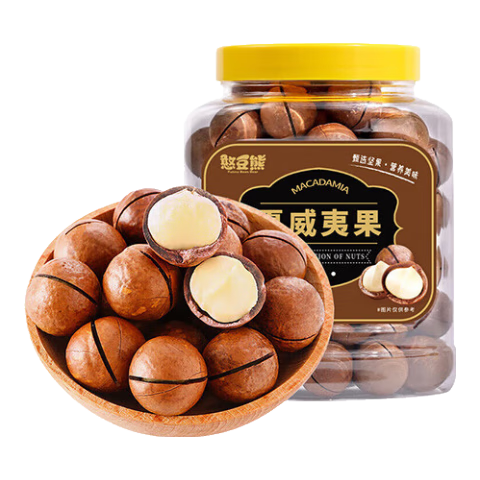 憨豆熊 夏威夷果500g年货奶油味原味每日坚果炒货休闲零食新货大颗粒 【大颗粒奶油味夏威夷果】:500g*1罐