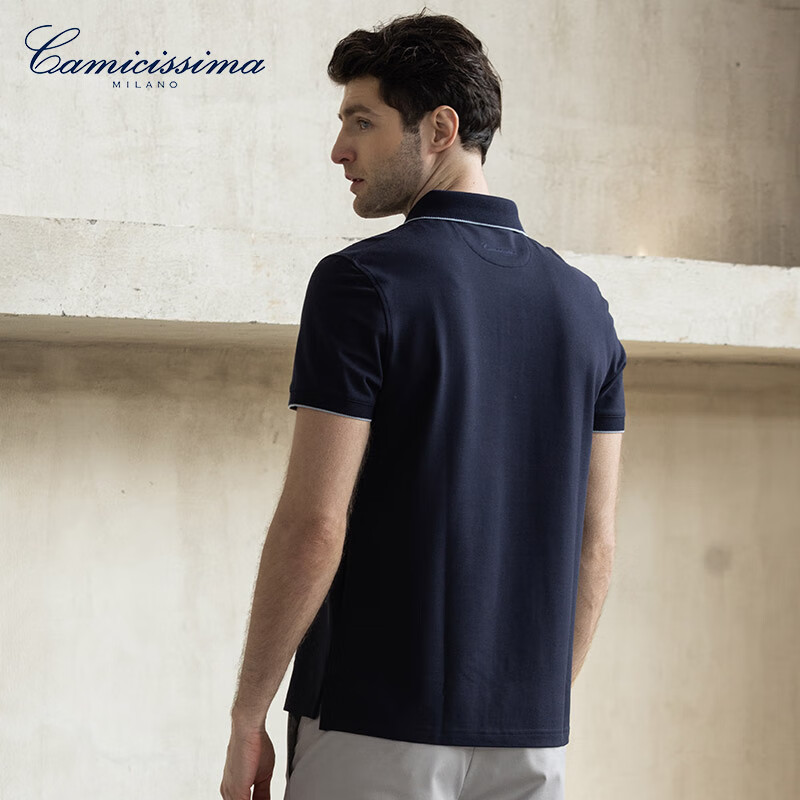 恺米切（CAMICISSIMA）明星同款男士休闲POLO衫陈龙同款6色选 藏青 均码 48 L(175/96A)