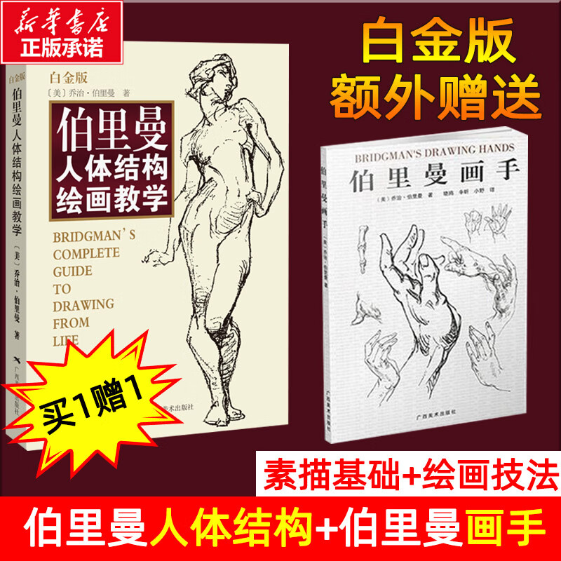 買1贈1伯里曼人體結(jié)構(gòu)繪畫教學(xué)白金版人體結(jié)構(gòu)造型手繪技法藝用畫手解剖構(gòu)人物素描速寫臨摹基礎(chǔ)入門動漫美術(shù)