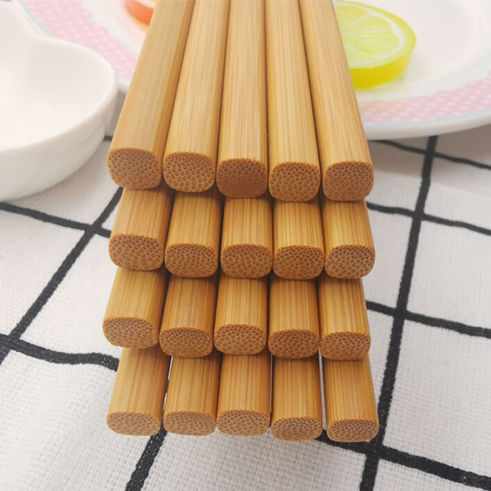 榆小七精品竹筷碳化楠竹无节天然竹筷 家用 酒店用 无漆 无蜡 防滑  精品27cm无节60双X3袋