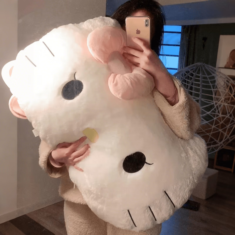 HelloKitty貓抱枕靠枕墊床頭上沙發(fā)大靠背女生睡覺(jué)可愛(ài)腰靠 Kt貓【加厚親膚毛絨】80cm 【高