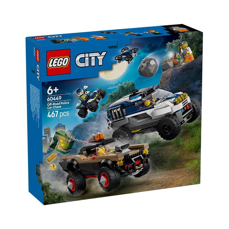 乐高（LEGO）积木拼装城市系列60449 越野警车大追击男孩儿童玩具生日礼物
