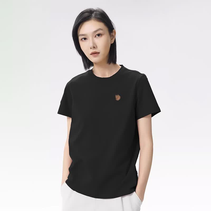 FJALLRAVEN北极狐春夏女士户外纯色运动轻量徒步上衣短袖T恤012512096 550黑色 M 【AM-165/88A】