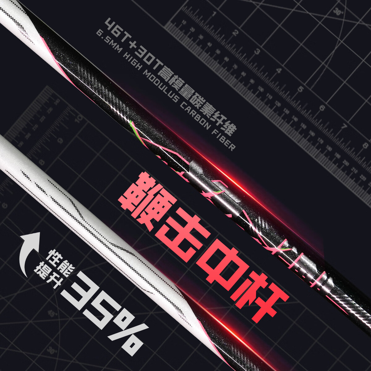 亚狮龙羽毛球拍重炮球拍单拍小钢炮全碳素小拍面盒式框100zz暴力进攻拍 4U-【重炮】赛博朋克风-拉亚狮龙67线 26磅【业余中级】