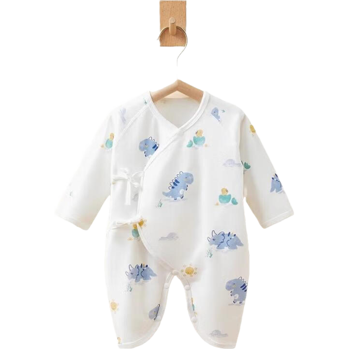 愛(ài)貝迪拉新生嬰兒蝴蝶衣春秋夏季純棉薄款初生嬰童哈衣爬服護(hù)肚打底衣59碼