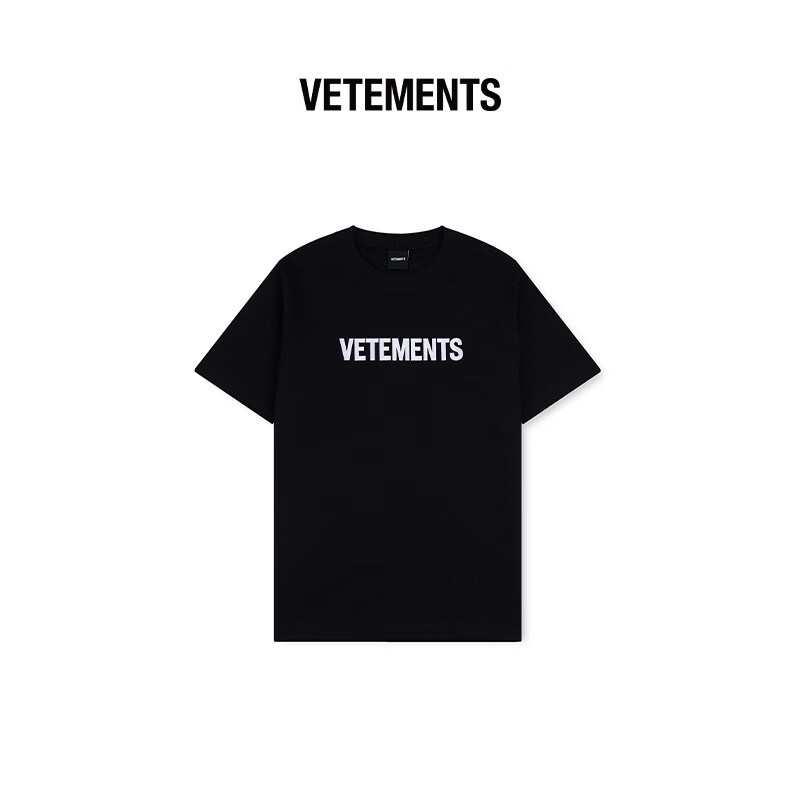 VETEMENTS25新款重磅榻榻米绣花纯棉100%t短袖t恤男女士高档轻奢 65352005 乳白 M