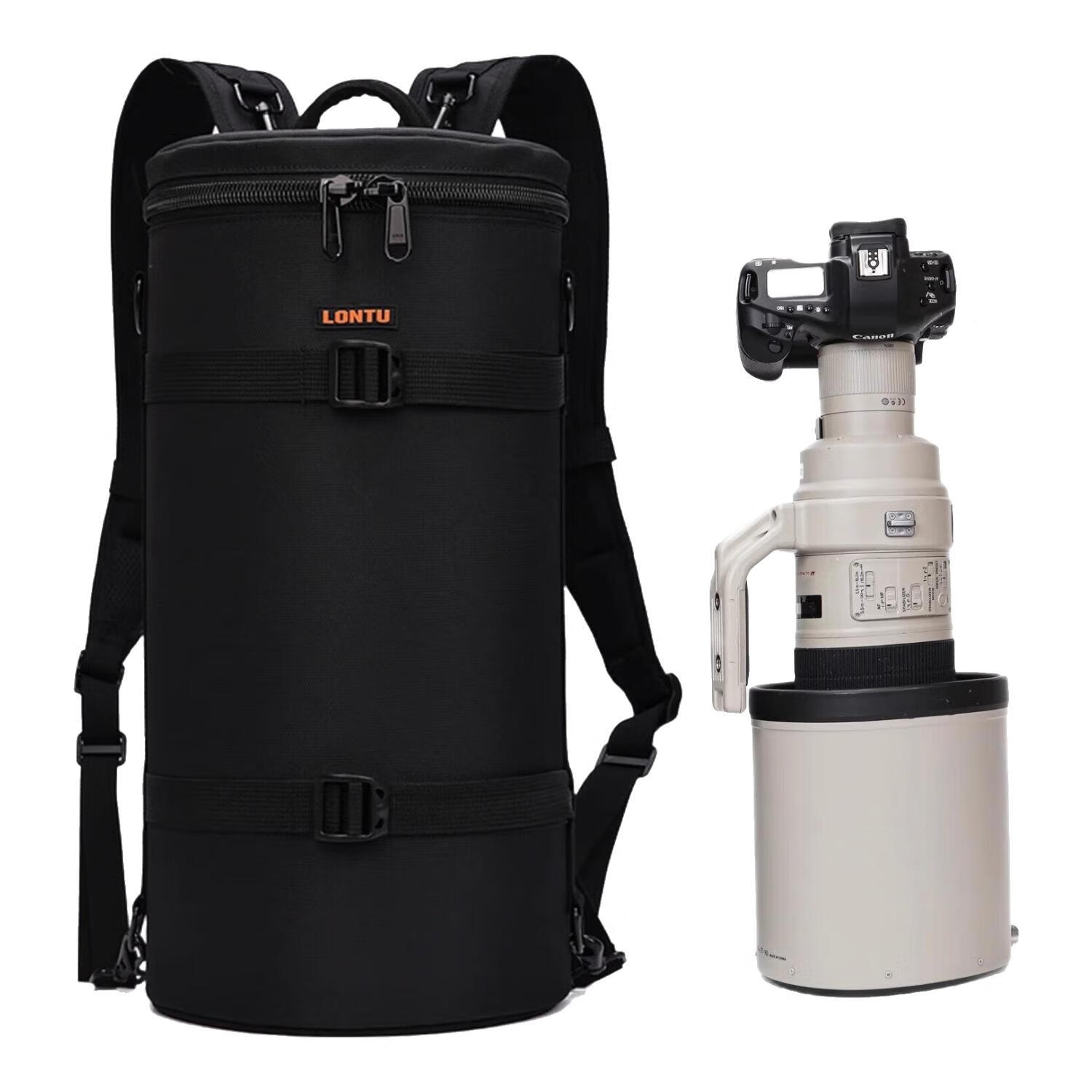 LONTU600定长焦镜头筒800便携内胆保护套400单肩斜跨摄影500炮包登机背 RF1200加机器适用：黑色