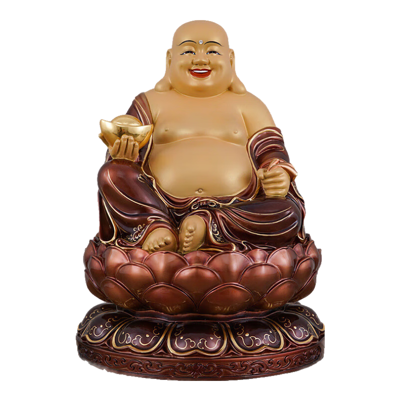 銅欣祥 全銅彌勒佛佛像大肚笑佛擺件開心笑佛像客廳 19寸(高41厘米)